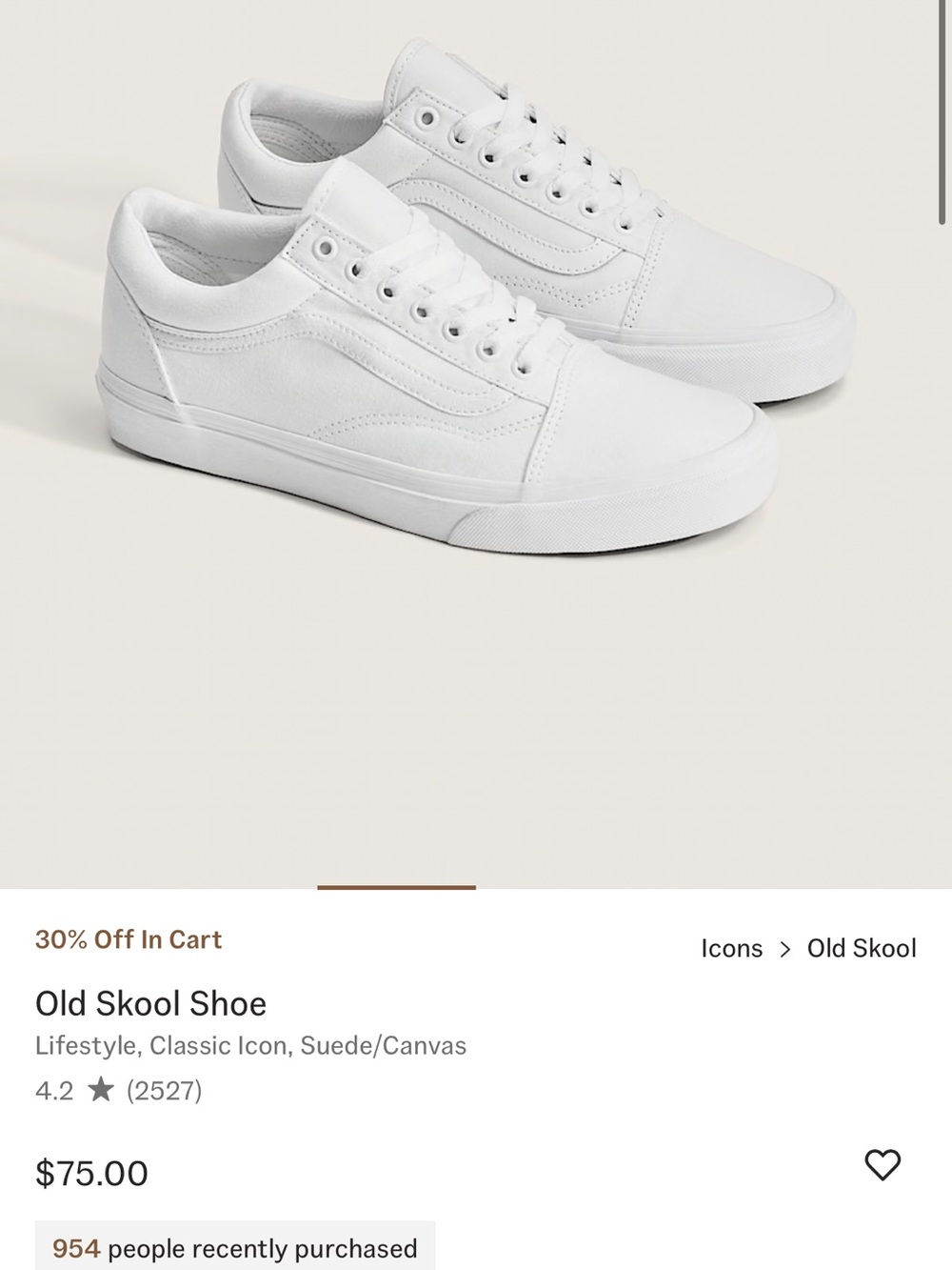 Vans Old Skool Low Top Sneakers - White